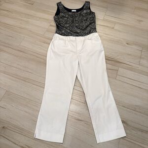 LAUREN RALPH LAUREN WHITE 100% COTTON TROUSER PANTS – SIZE 12 🤍